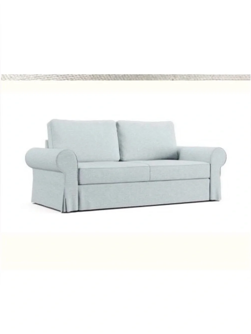 IKEA BACKABRO 3-Seat Sofa Bed Cover, Natural Linen Slipcover - Sterling blue